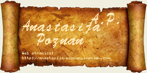 Anastasija Poznan vizit kartica